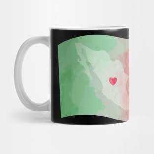 Mexico map watercolor work of art i love mexico print mexican flag proudly mexican Mug